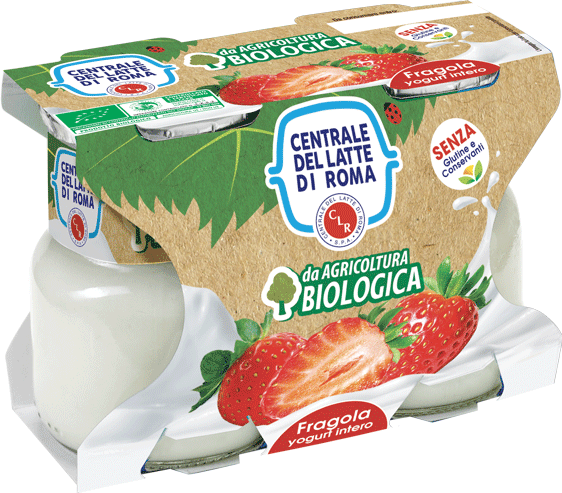 Yogurt intero bio fragola Centrale Del Latte Di Roma